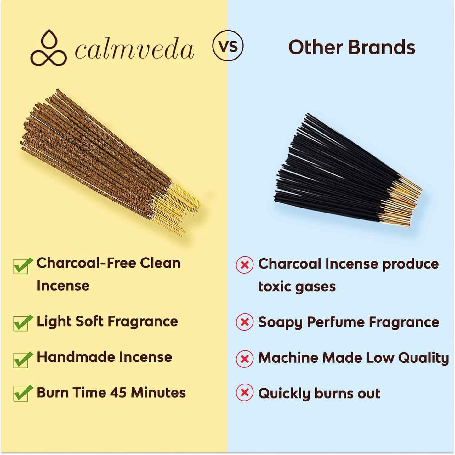 Candy Cinnamon Incense Stick Holiday - Incense (80 Sticks) Spicy, Creamy Vanilla and Flavorful Tangerine Incense | Charcoal Free, Made from Upcycled Flowers | Fall Incense Sticks for Holiday Fun