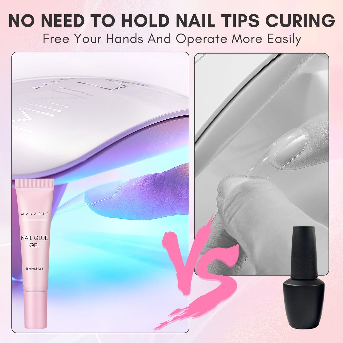 Makartt Gel Nail Glue for Press On Nails - 3D Gel Nail Art, 30ml Super Strong 3 in 1 Solid Nail Glue Gels for False Nail Tips, Long Lasting Manicure Bond, Curing Needed, Pack of 2