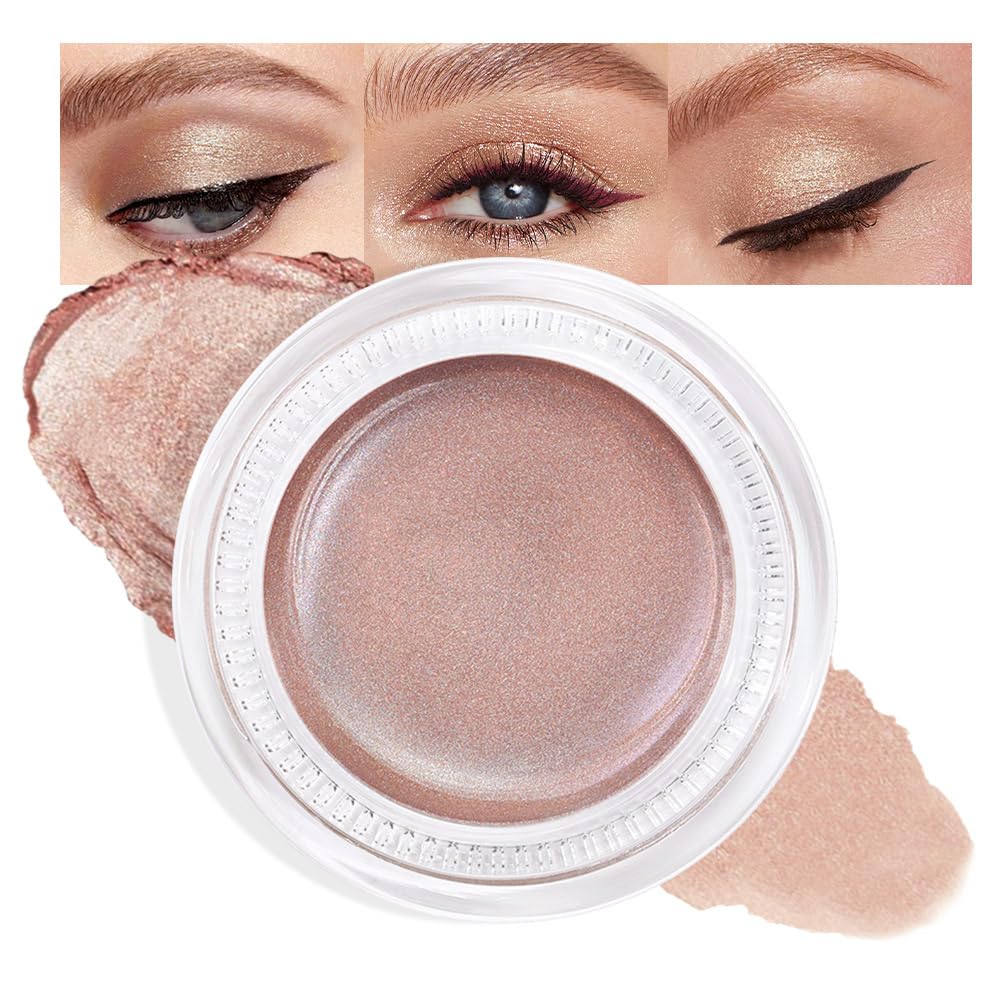 Cream Glitter Antique Rose Shimmer Metallic Eyeshadow Palette Makeup, Natural Single Mini Instant Holographic Eyeshadow For Women, Sombras Crema Para Ojos,Talc,Paraben&Cruelty Free,R02