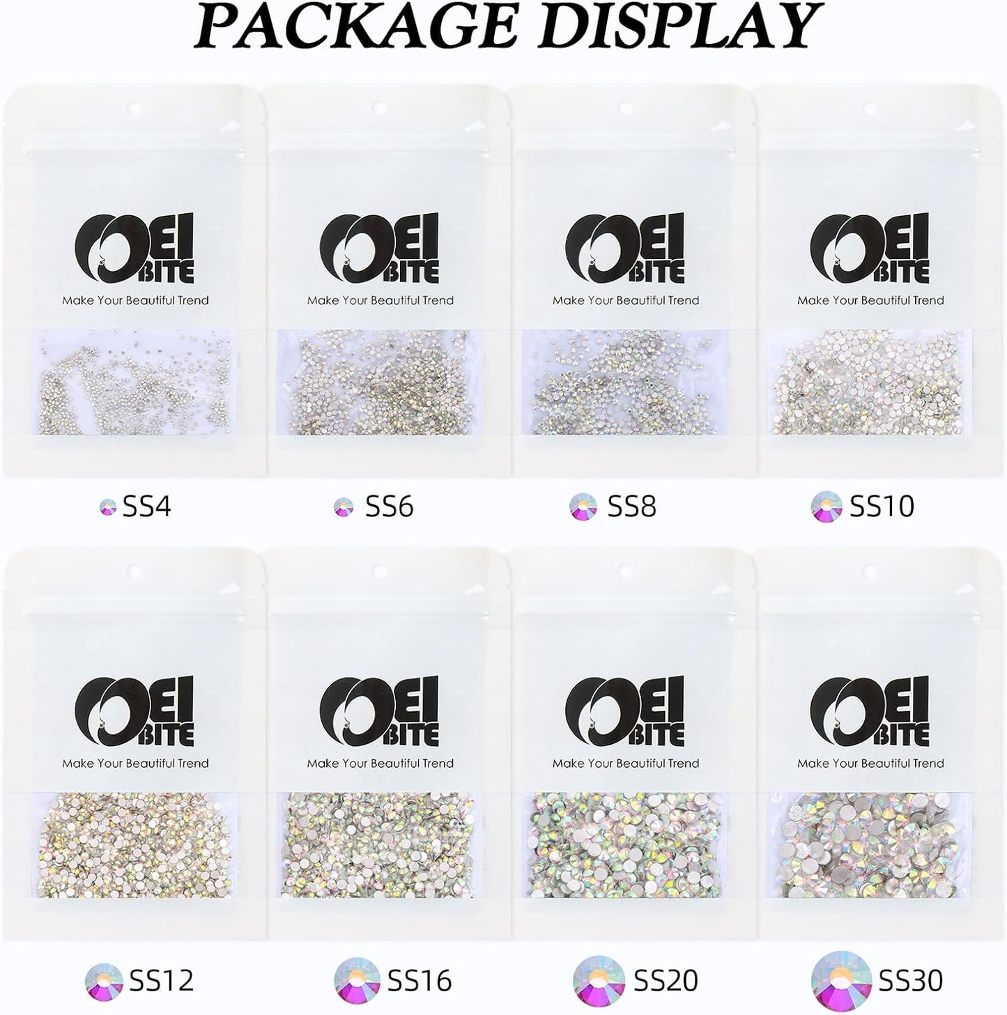 Crystal AB Flatback Rhinestones, Glass Rhinestones for Nail Art and Craft, Glue Fix, Loose Crystal Gemstones(Crystal AB, SS16, 1440pcs, 3.8-4.0mm)