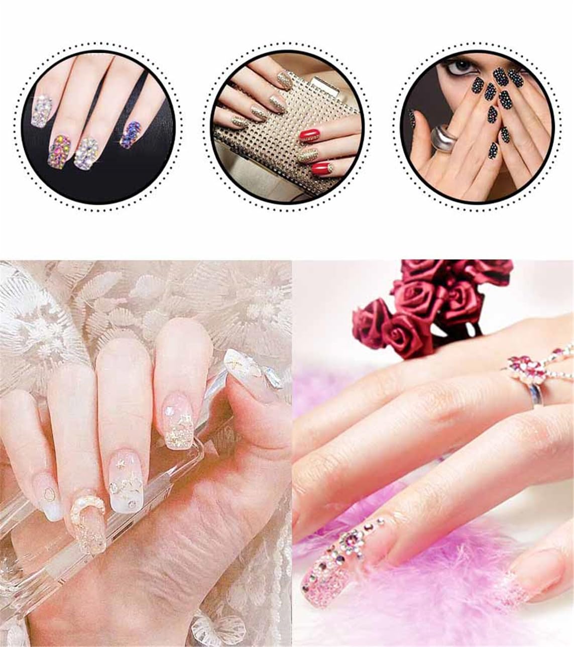 4500 Pcs SS12 3mm AB Flatback Rhinestones for Nails Art Crafts Glitter Round Shine Gems Crystals DIY Clothes Shoes （Black-Bottom Sapphire AB）