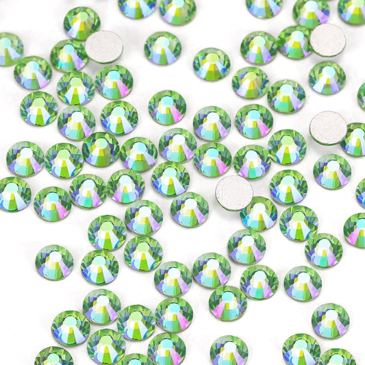 1440Pcs Light-green Ab Crystal Rhinestones,Glass Flatback Rhinestones Mini Gemstones for Nail Face Makeup Art Crafts Clothes Decoration-(SS6,2.0mm,Light-green Ab)