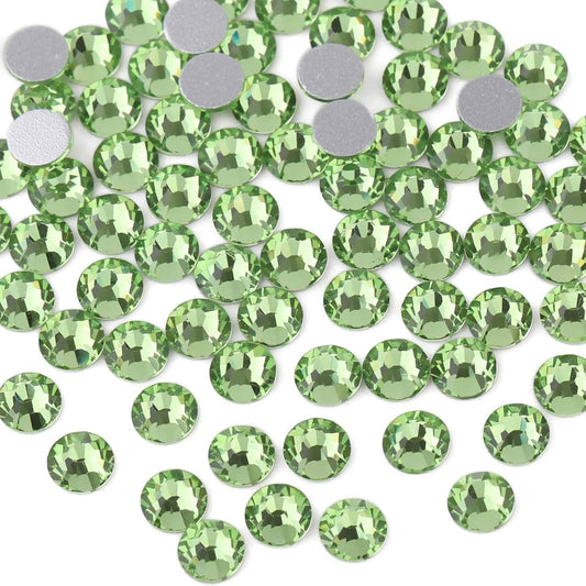 beadsland Flat Back Crystal Rhinestones Round Gems for Nail Art and Craft Glue Fix,Light Green (2.7-2.8mm) SS10/1440pcs