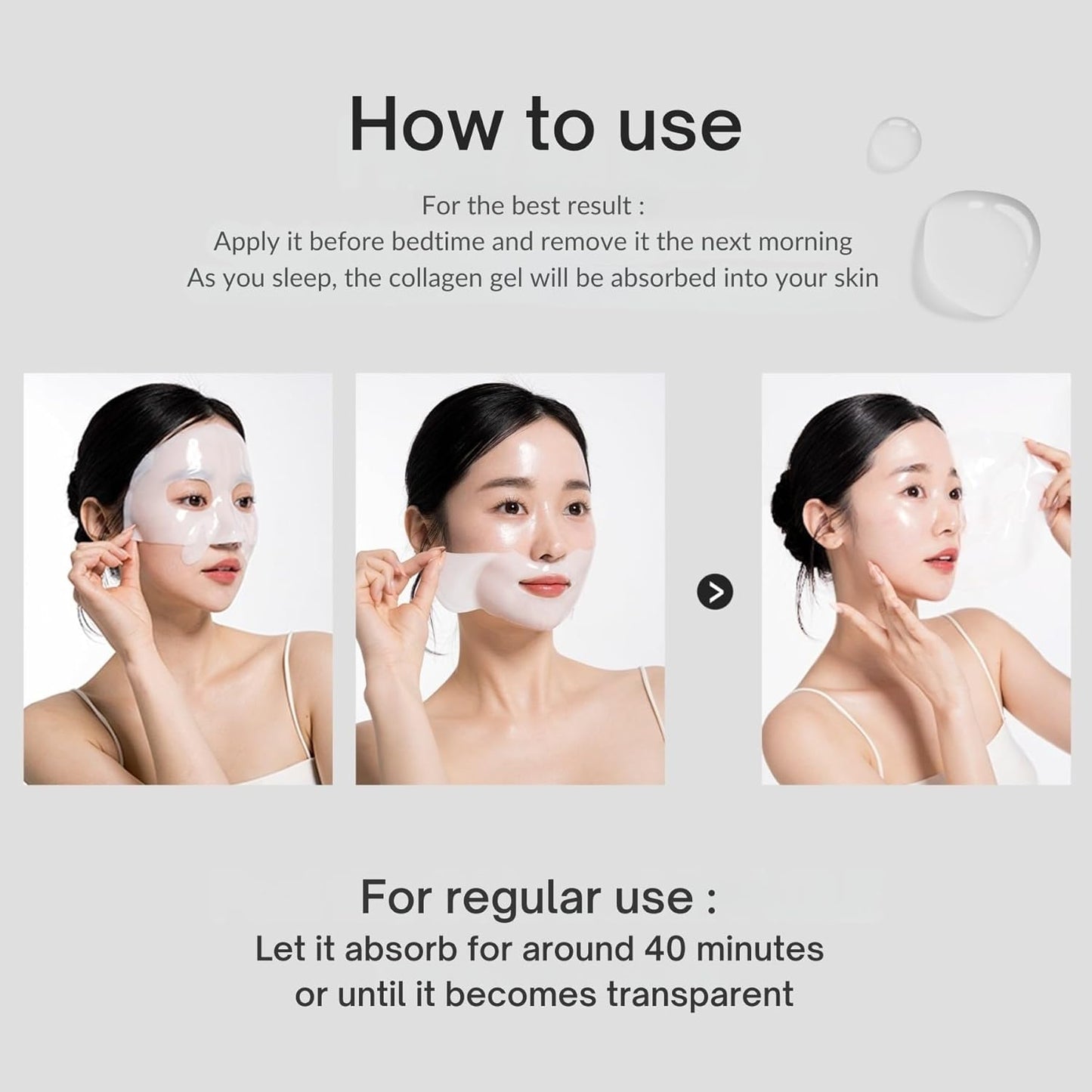 Vegan Mucin Lifting Hydrogel Collagen Face Mask 4+1 ea Ultimate Hydration, Improves Skin Texture, Soothing, Elasticity, Glowing Skin, Reduces Fine Lines & Wrinkles, Made in Korea OHMYPURE (5, Vegan)