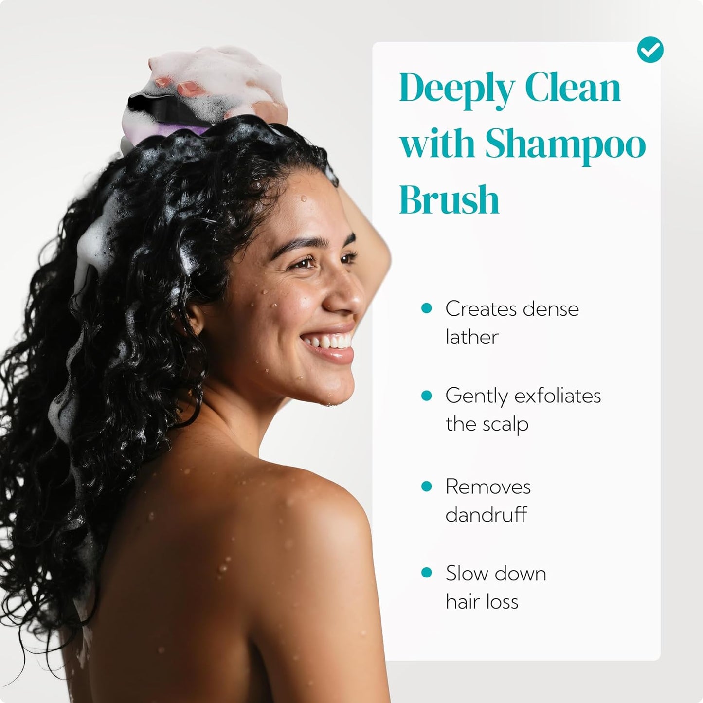 HEETA Hair Scalp Massager Shampoo Brush 2 Pack, Soft Silicone Bristles to Remove Dandruff, Waterproof Hair Scrubber for Both Wet Dry Hair, Suitable for Men & Women (Turquoise & Purple)