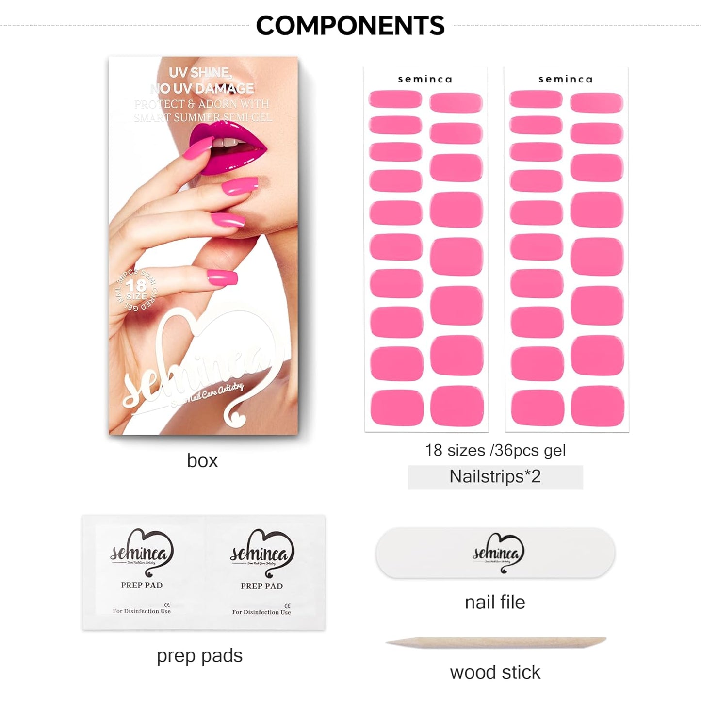 Semi Cured Gel Nail Strips-Extra Adhesive for Dishwashing & Cleaning, Short Round Fake Nails, Nude Semi Gel Nail Stickers for Women Works with Any UV/LED Lamps(Rose)