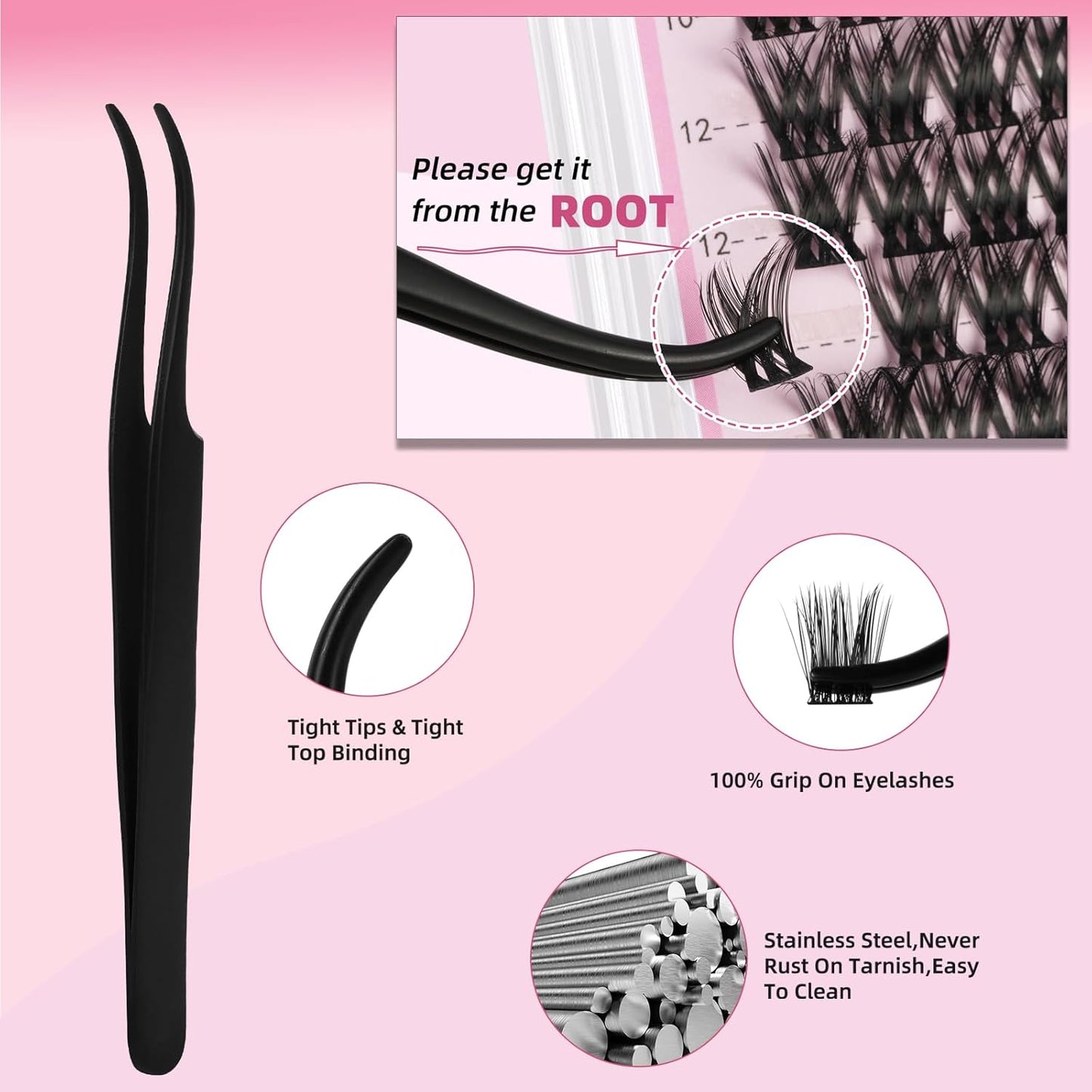 Lash Clusters kit 8-18mm DIY Lash Extension Kit 168 Natural Lash Clusters 0.07D D Curl Wispy Individual Eyelash Clusters False Lashes Eye Lash Extension Lash Kits