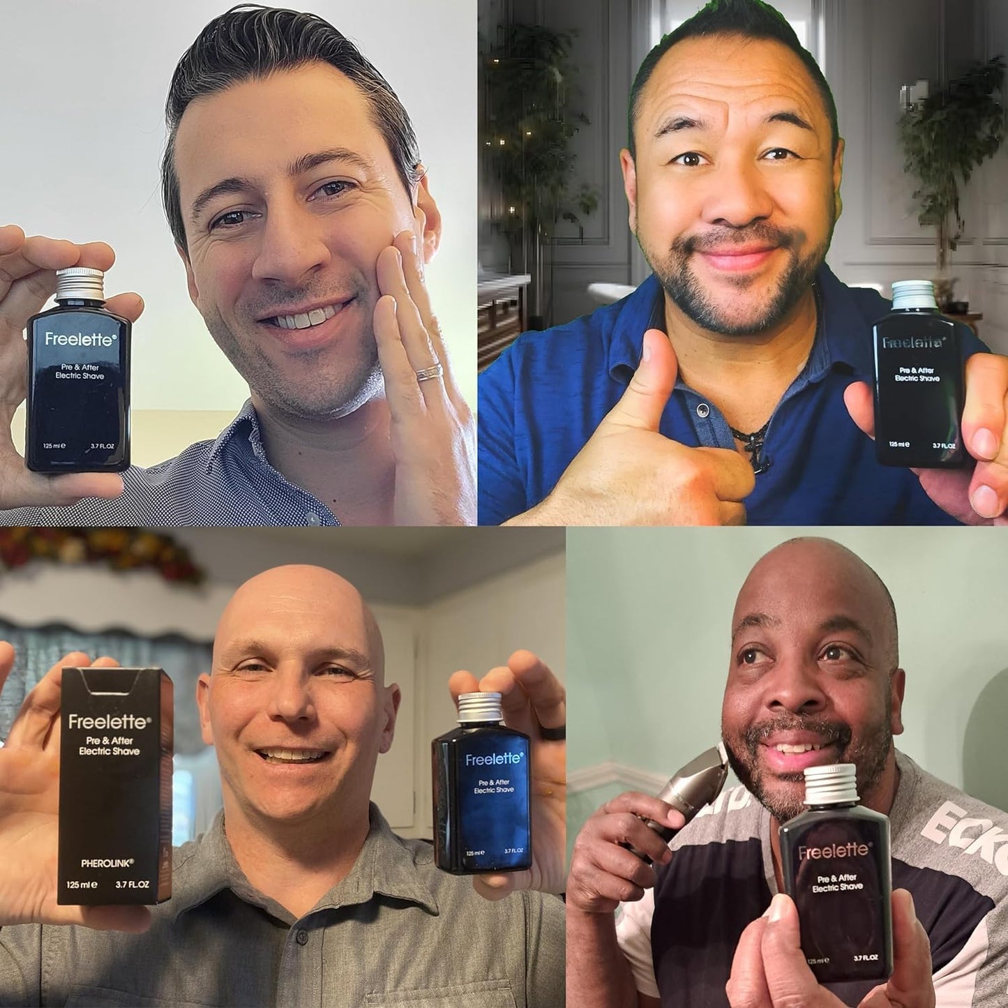 Pre Electric Shave After Shave Lotion Cream - Close Shave Balm - Smooth Irritation Free Shaving - Cooling Pre and Post Shave Balm. Freelette (MINT/BERGAMOT) 3.76 FL.OZ