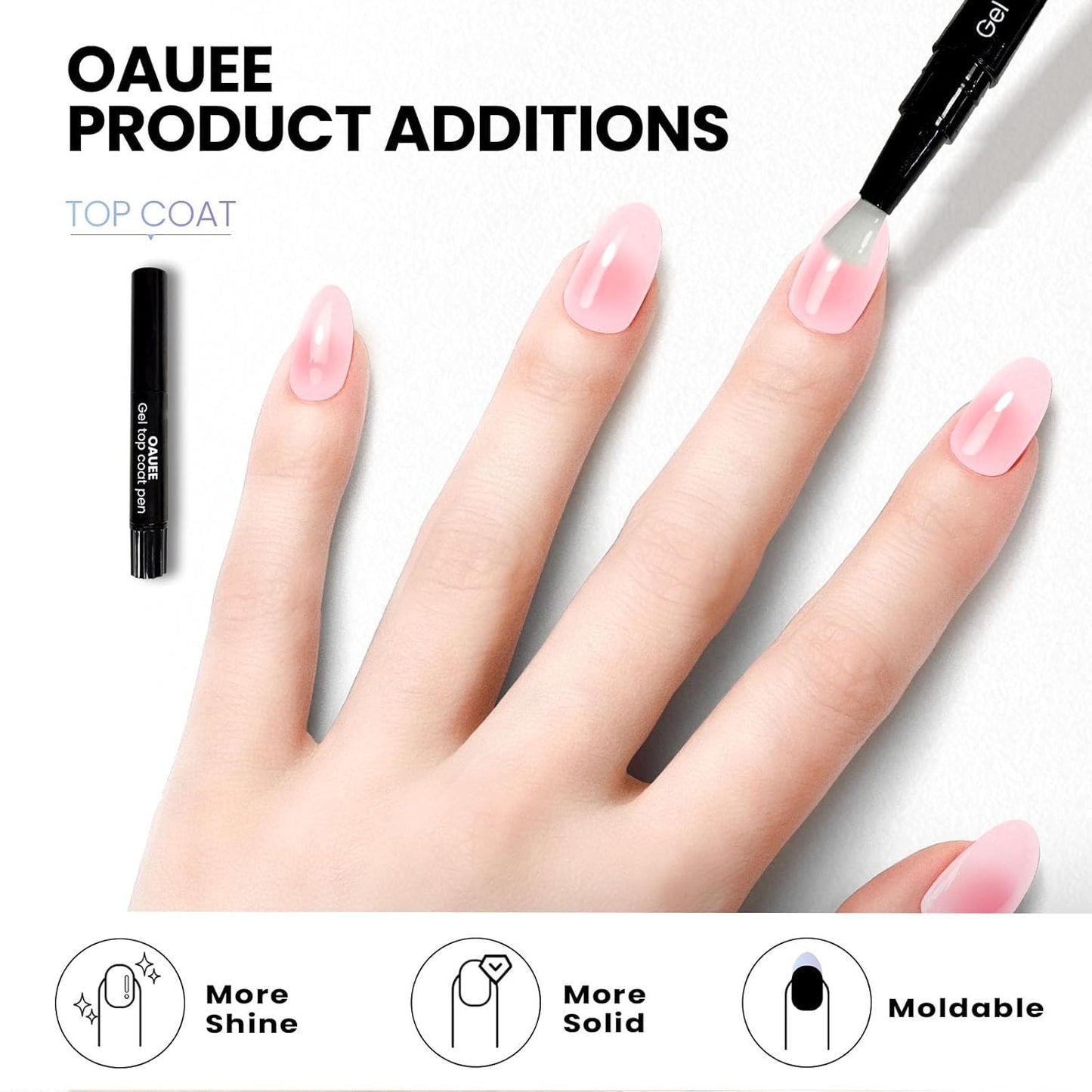 Semi Cured Gel Nail Strips | Built-In Gel Top Coat | UV Light Required | Salon Quality, Easy Application And Removal (Blush)
