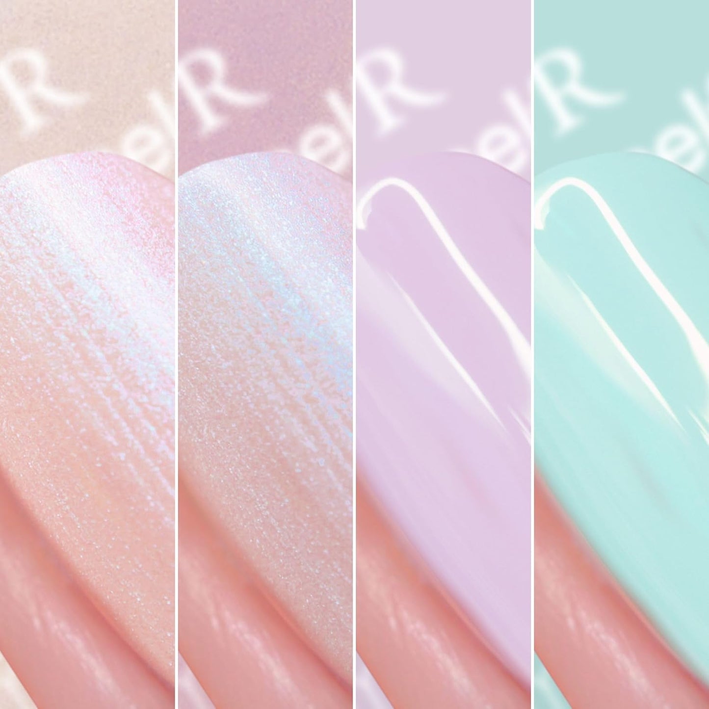 Nails Inc The Glow Story Nail Polish Set, Hyaluronic Acid, Glossy, No Chip, Long Lasting, Quick Dry, Air Dry, Professional Manicures & Pedicures, Fingernails & Toenails, Vegan Nail Polish, 4 Piece Set