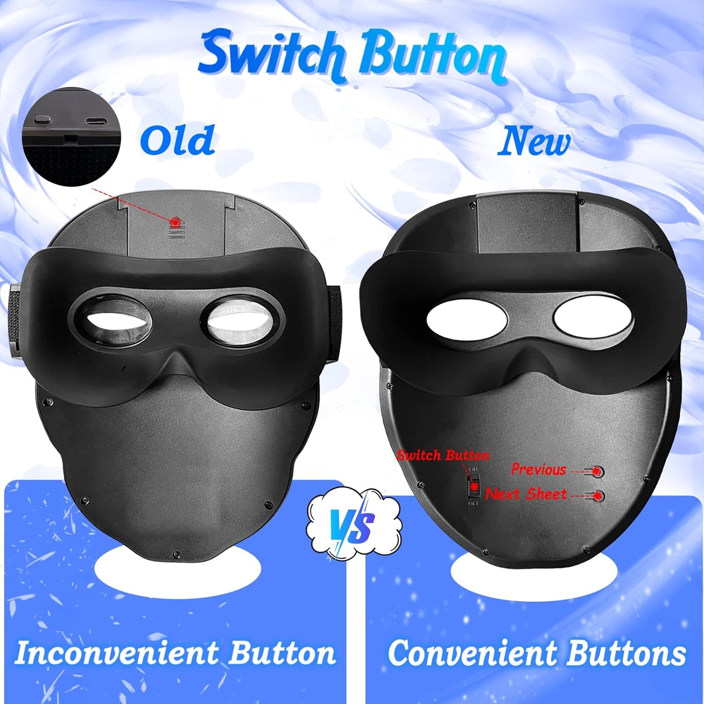 Depointer Life 2023 New Led Mask with Rechargeable Bluetooth-compatible App Controlled, Customizable Shining Mask, LED Lighted Face Transforming Masks For unisex-Adult