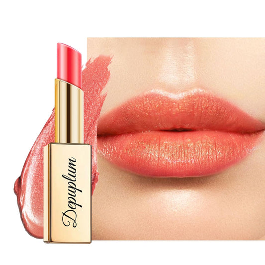 Orange Red Lipstick Moisturizing for Women Shimmer Tinted Lip Balm Hydrating Nourishing Lip Gloss Vegan& Cruelty Free Lip Makeup, ZG123 Bella