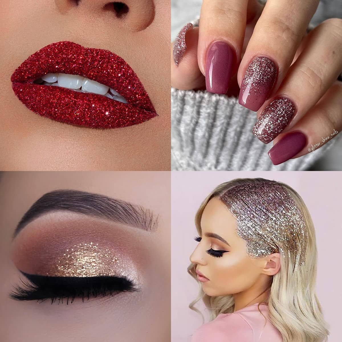 Holographic Extra Fine Craft Glitter Powder, 100g Iridescent Sequins, Loose Glitter for Face, Body, Hair, Eye & Nails (Laser Black)