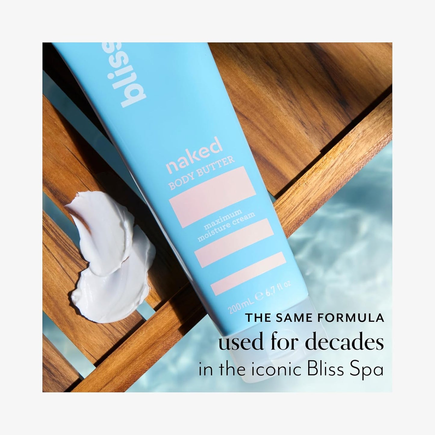 Bliss - Naked Body Butter - Unscented - Maximum Moisture Cream - 6.7 Fl Oz - Daily Moisturizer for Women & Men - Fragrance Free - Vegan and Cruelty Free