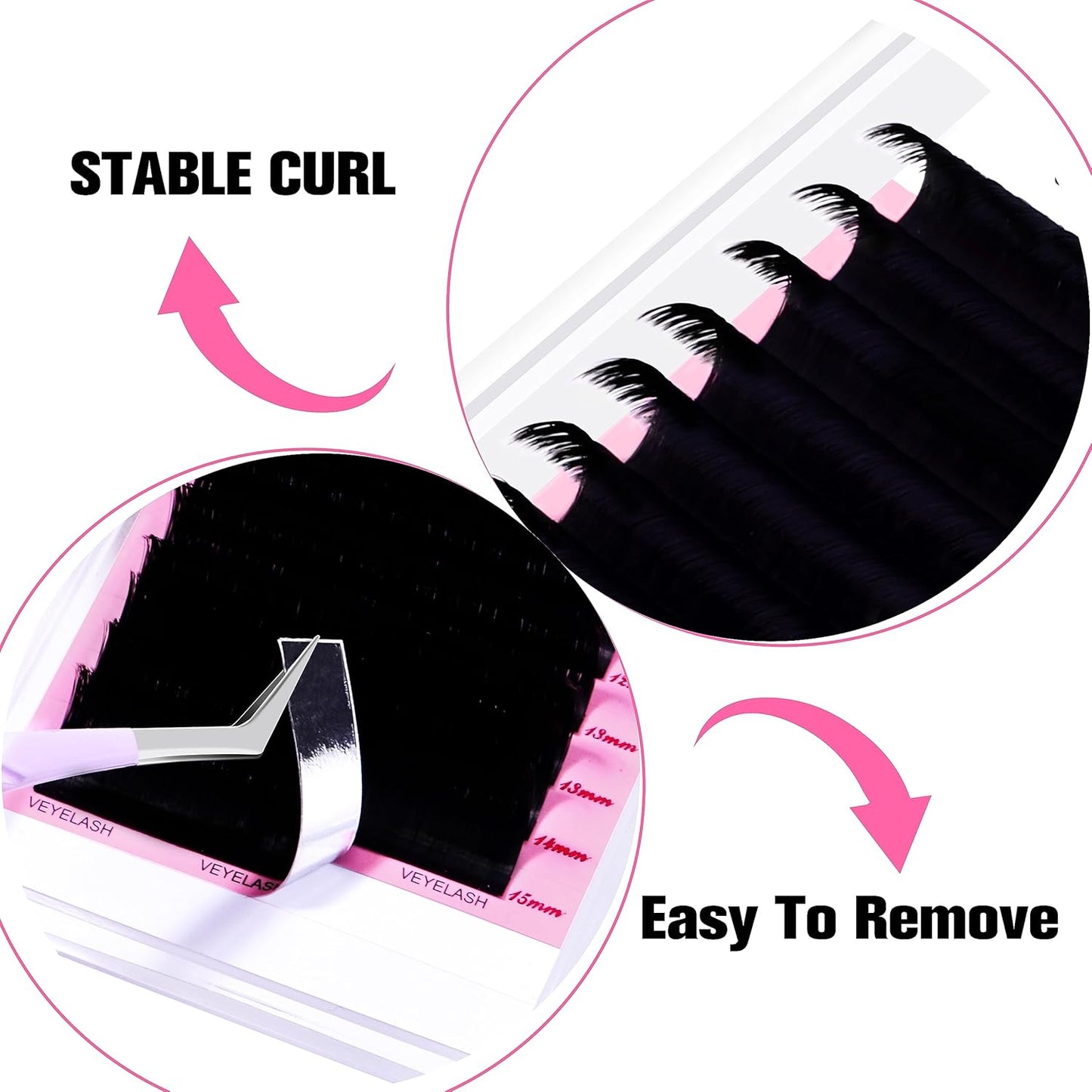 VEYES INC Cashmere Smart Fan Lash Extensions 0.03 0.05 0.07 C/CC/D Curl 8-20mm Mixed & Single Length, Super Matte Black Volume Lashes, Professional Supplies for Lash Techs (0.05 CC 16mm)