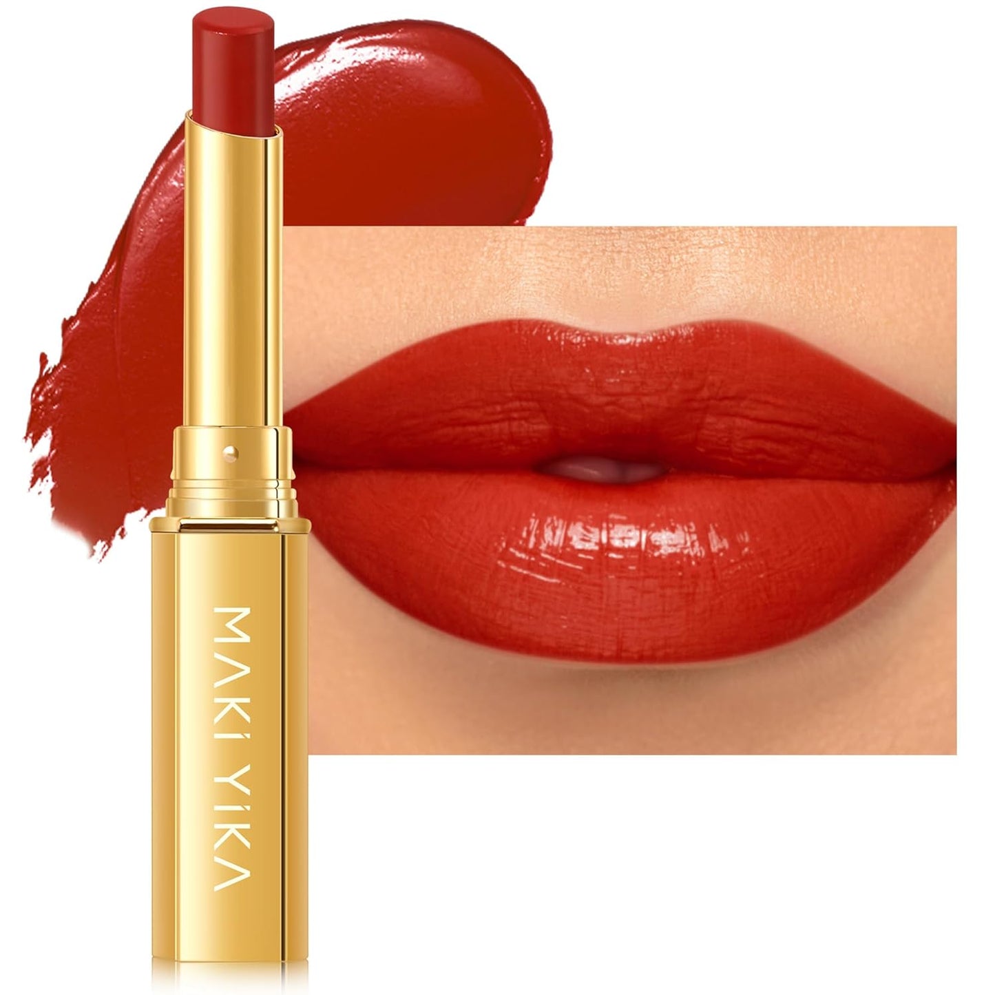 MAKI YIKA Red Lipstick for Women Moisture Hydrate Lipsticks Glossy Coral Lipsticks Sheer Finish Lightweight Tinted Lip Balm(Z05 Coral Moon)