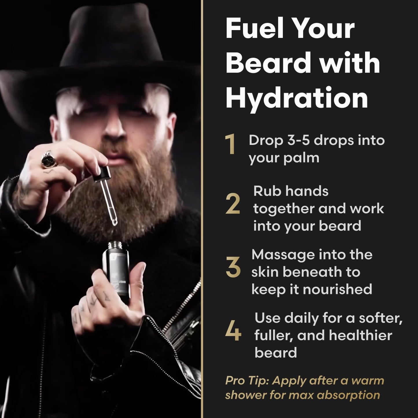 The Beard Struggle - Beard Growth Oil - Valhalla's Gates, Gold Collection (1 Fl oz) - Night Liquid Elixir - Beard Oil for Men - Softens, Moisturizing, & Healthier Beard Growth