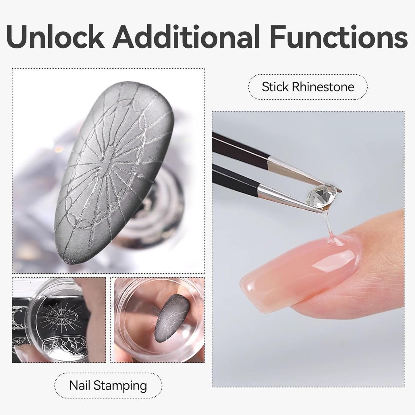 BORN PRETTY 3D Sculpting Gel for Nail Art,No Wipe Semi-solid Modeling Gel for Rubbing Chrome Nail Powder, Sticking Rhinestones and Nail Stamping