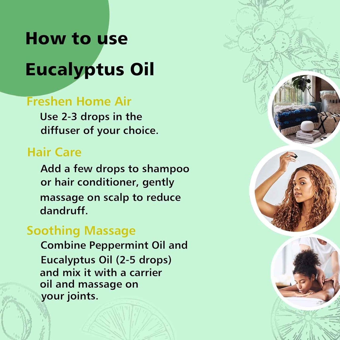 Eucalyptus Essential Oil 1 Oz, 100% Pure Natural Eucalyptus Oil, Aromatherapy Essential Oils for Diffuser, Spray, Skin, DIY Body Oils Blends