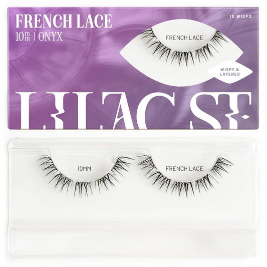 Lilac St - French Lace Glamorous Faux Eyelash Clusters (10mm) - Delicate & Wispy - DIY Lash Extension Wisps - Lightweight & Lifelike - Korean Silk - Lasts 10 Days - Cruelty Free, Vegan - 10 Lashes