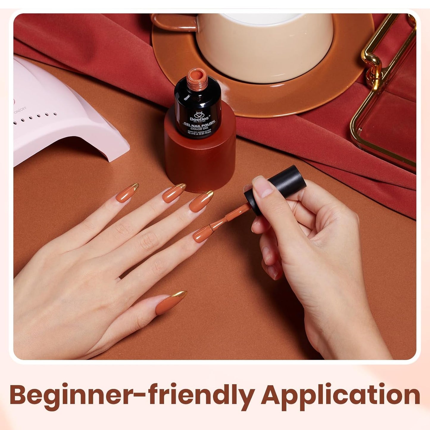 Beetles Orange Gel Nail Polish - 1Pcs 15ml Dark Orange Color Soak Off Gel Polish Nail Art Manicure Salon DIY Uv Lamp Nail Design Decoration at Home