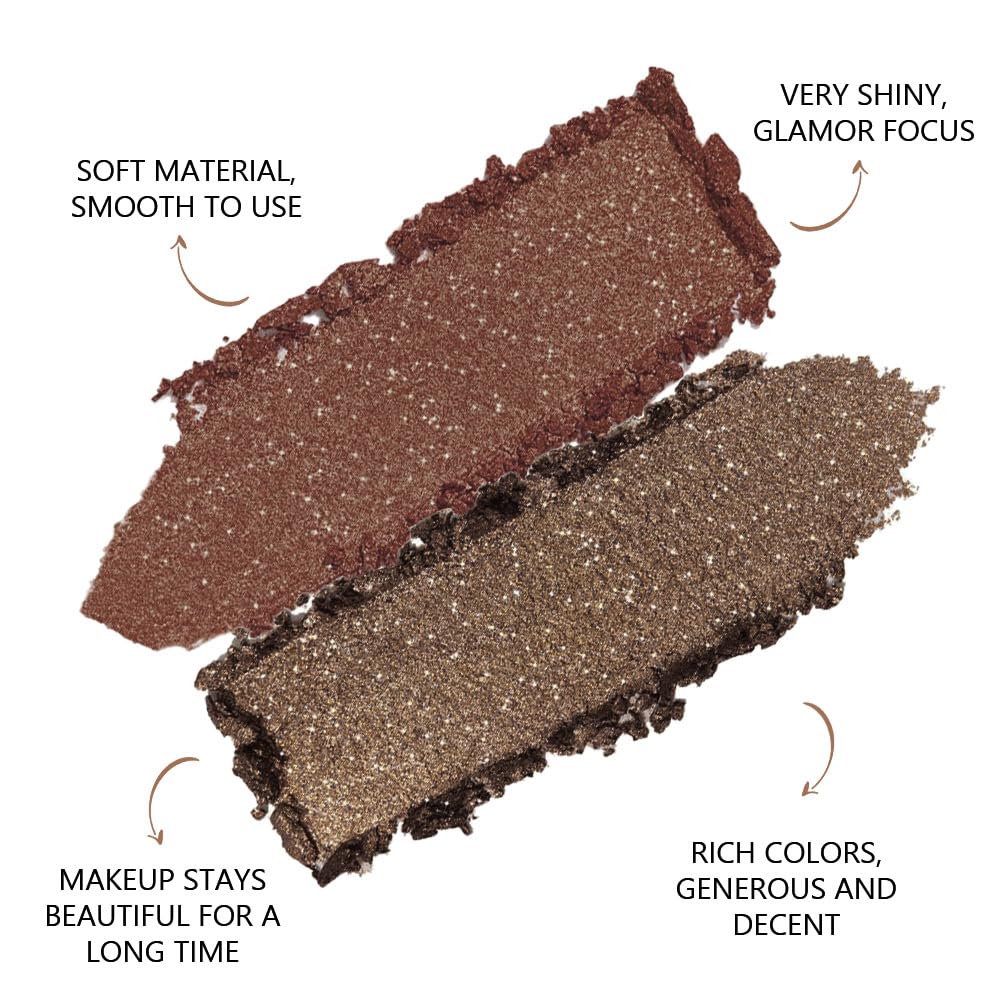 Double color eye shadow, Eyeshadows Creamy, high pigment eye makeup palette, matte shimmer metal eye shadow powder, Blendable, Ultra-Pigmented, Easy to Apply, Matte & Shimmer, (06)