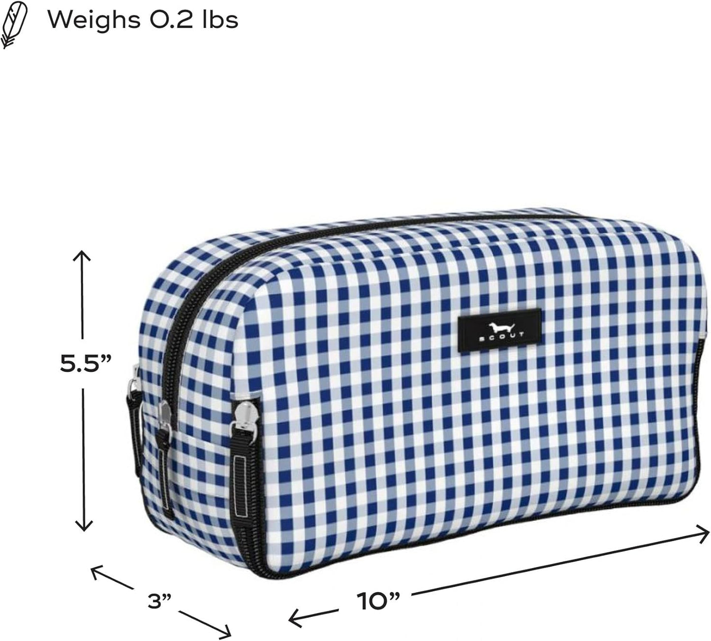 SCOUT 3-Way Toiletry Bag - Travel Makeup Pouch for Women with Three Zipper Compartments - Stands Upright, Wipes Clean
