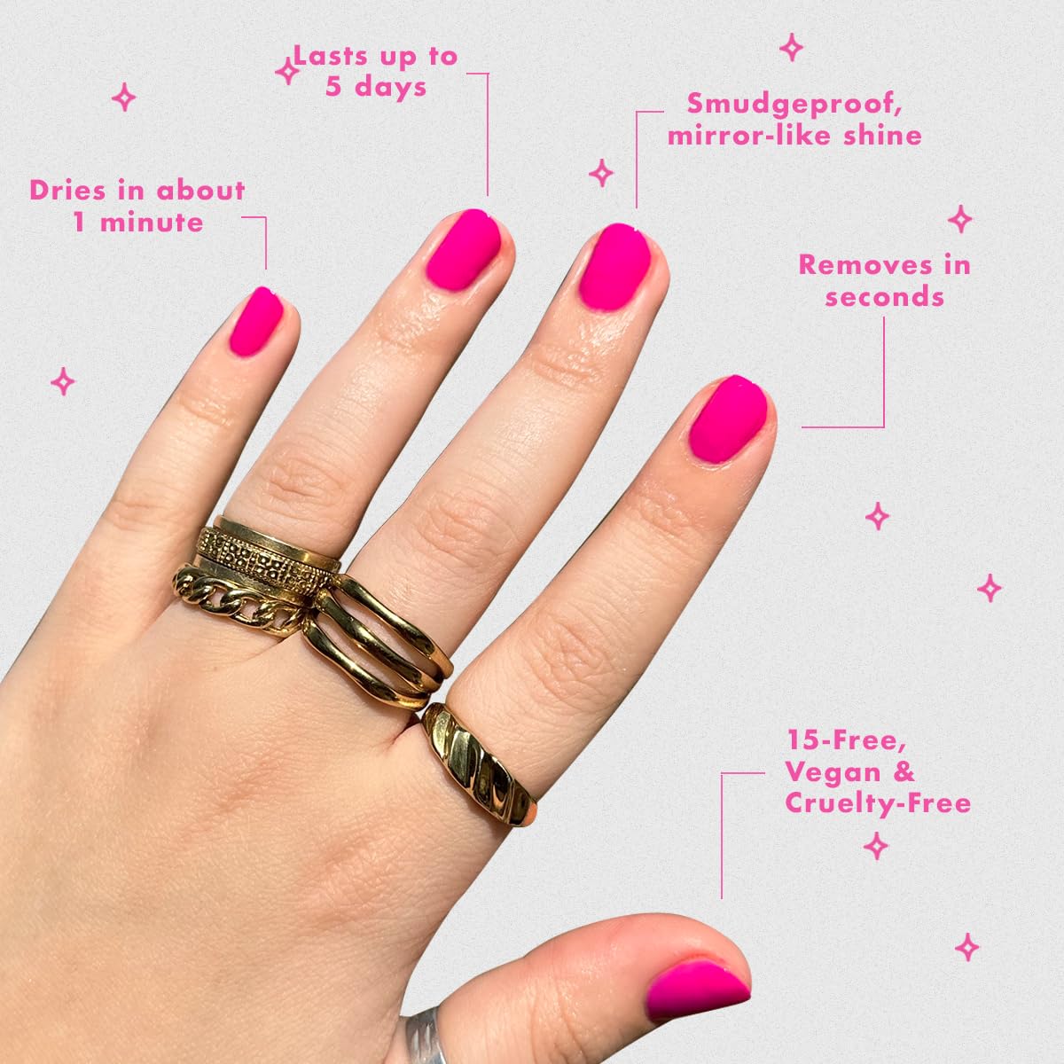 Olive & June Quick Dry Nail Polish | Instant Fast-Drying Smudgeproof Color | 15-free, Vegan Cruelty-Free Formula | Lasts up to 5 Days | Salon-Quality Manicure Pedicure at Home | Wildest Magenta Purple