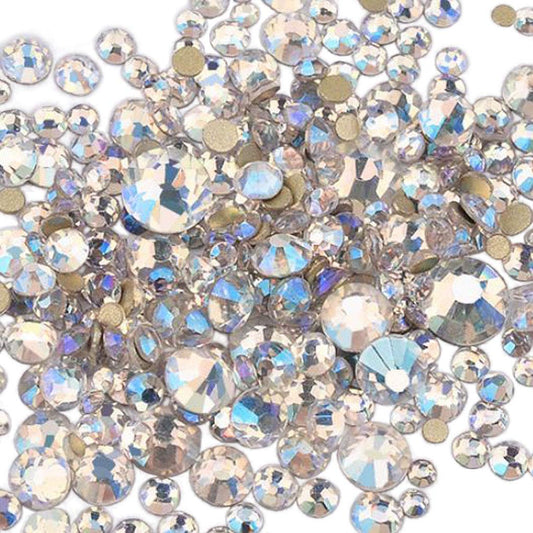 Rhinestones flat back gems round DIY decorative Nail Face and apparel accessories ss3-20 mix size(4320pcs blue moonlight)