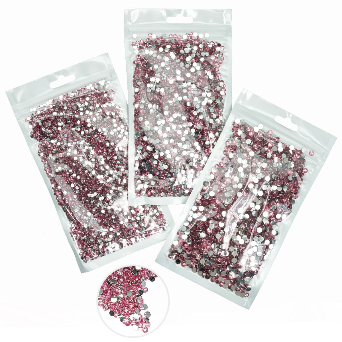 16000PCS Dark Pink Crystal Resin Rhinestones for Crafting Deep Pink Flatback Stones 3mm 4mm 5mm Non-Hotfix Diamonds Crystals Gems Charms for Nails Face Eyes Makeup Body Tumblers Bottles Crafts Decor