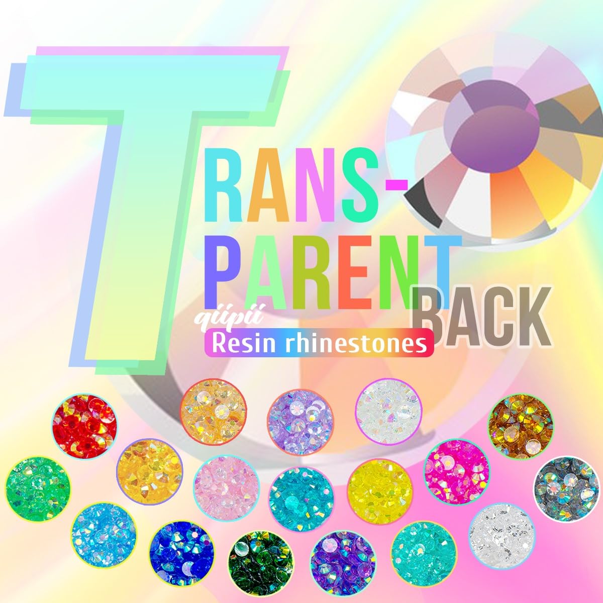 Transparent Aquamarine AB Resin Rhinestones for Crafting 3mm 4mm 5mm Lake Blue Flatback Jelly Stones Water Blue Diamonds Crystals Gems Charms for Nails Face Eyes Makeup Tumblers Bottles Crafts