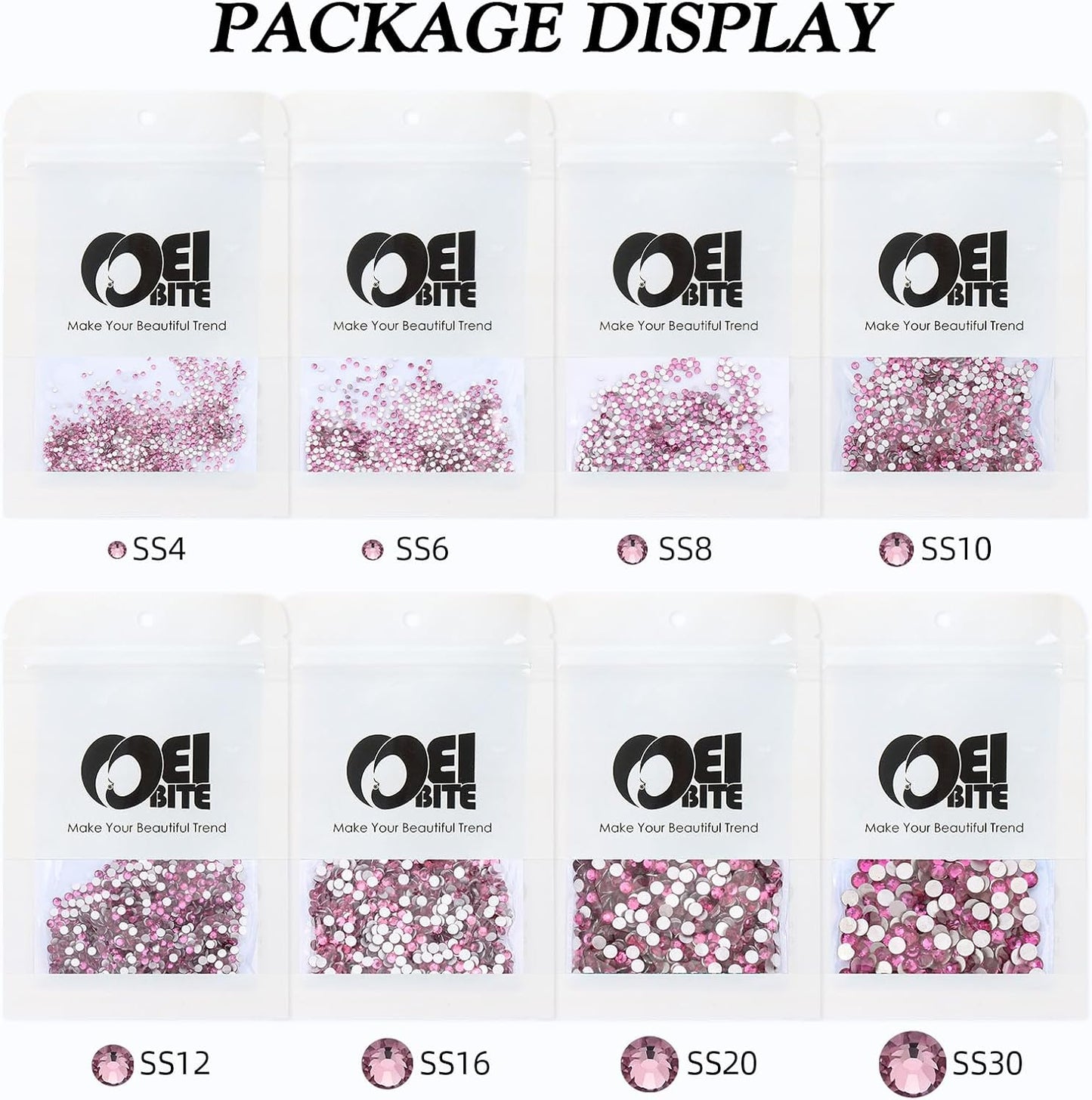 Light Amethyst Flatback Rhinestones, Glass Rhinestones for Nail Art and Craft, Glue Fix, Loose Crystal Gemstones(Lt.Amethyst, SS8, 1440pcs, 2.3-2.5mm)