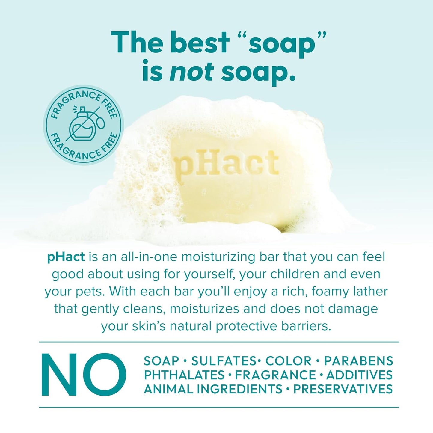 ANDREW LESSMAN pHact Moisture-Rich, Soap-Free Cleansing Bar. Natural Skin pH. Fragrance-Free. All Skin Types - Even Sensitive. Hypoallergenic. Dermatologist Tested. 6 Pack 4.25 oz each