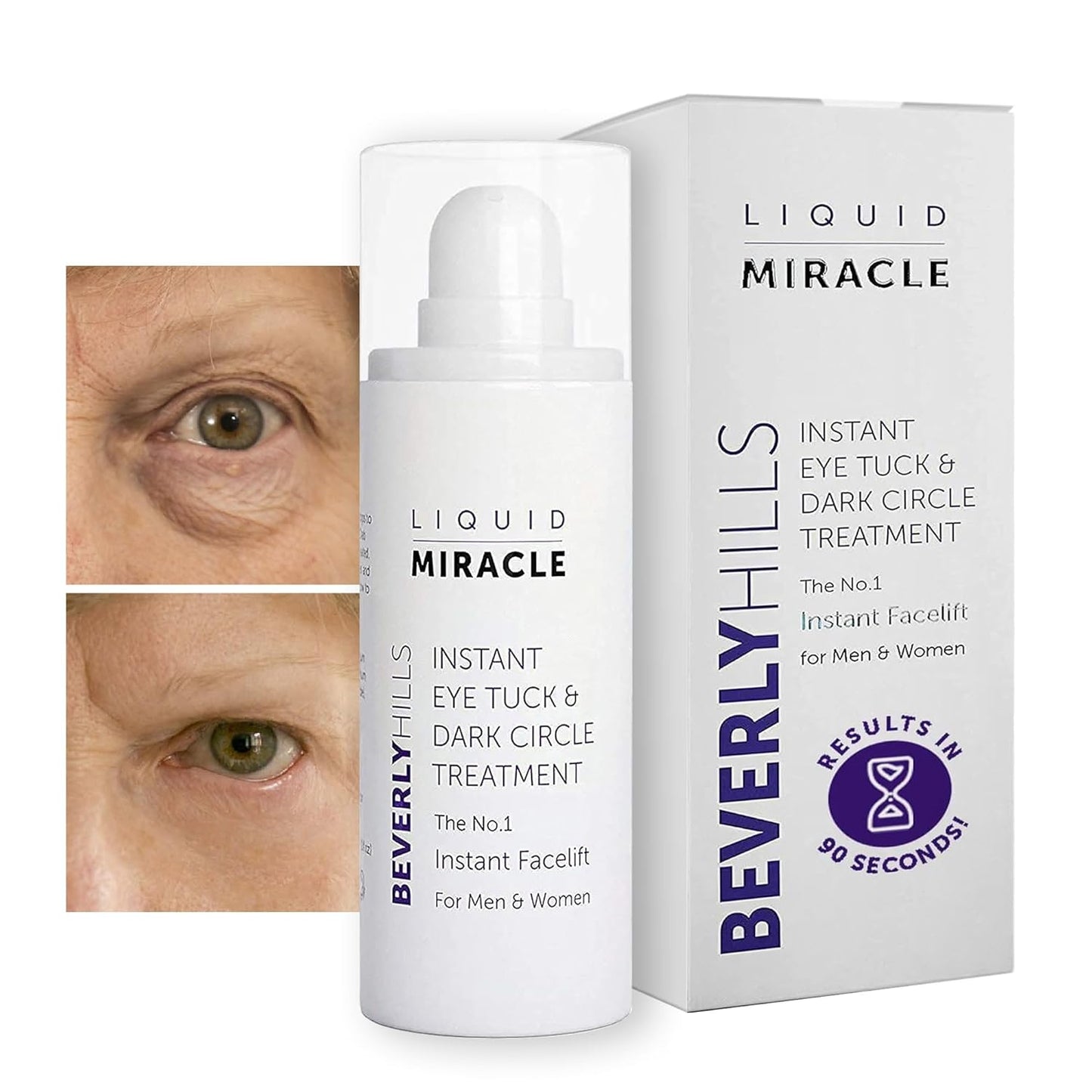 Beverly Hills Instant Facelift Anti Aging Eye Serum Treatment for Dark Circles, Puffy Eyes, Wrinkles, Under Eye Bags, Fine Lines, and Crows Feet | 30mL (120 Days Supply)