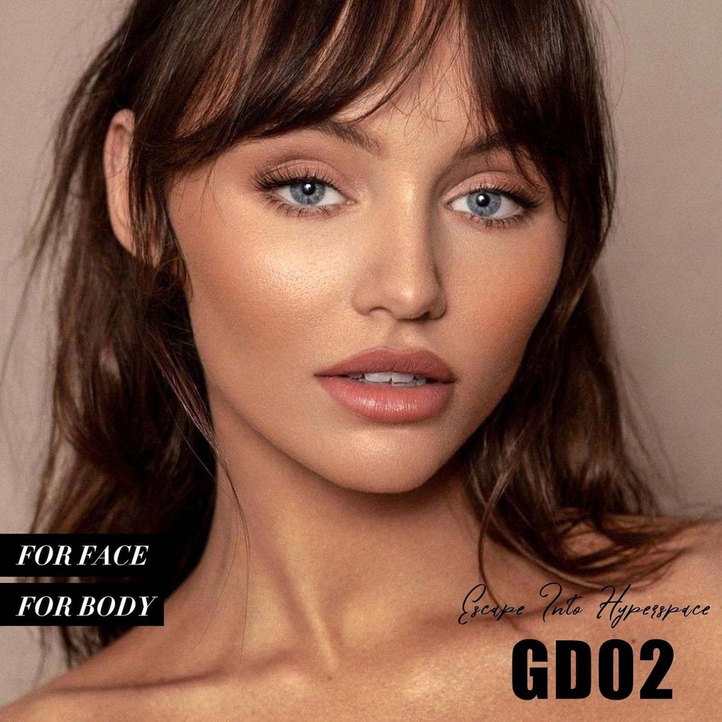 FOCALLURE Shimmer Face Highlighter Makeup Powder, Gel to Powder Glow Finish, Leaving a Lightweight & Healthy Radiance, Long Lasting Luminous Face Body Highlighter Makeup,GD02 Escape Into Hyperspace