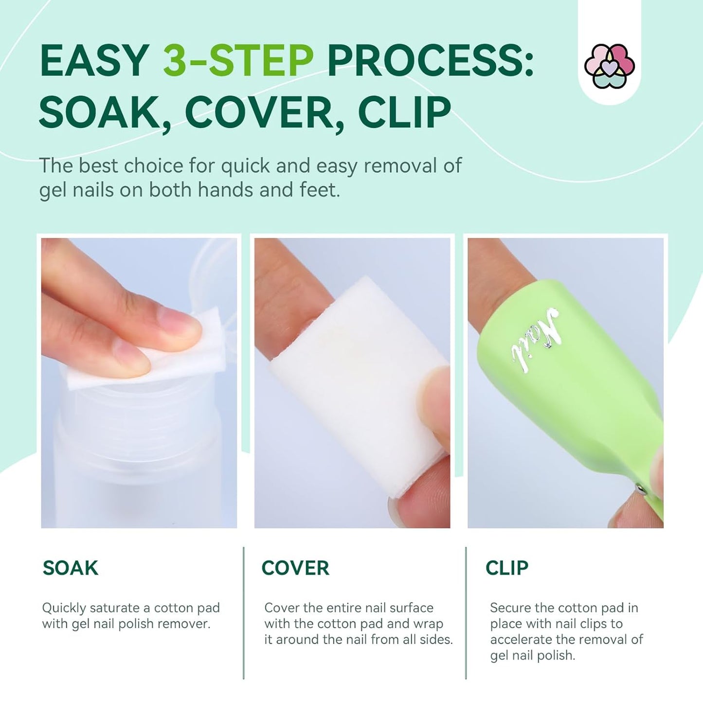 SAVILAND Gel Nail Polish Remover Kit: 8.45 OZ Cuticle Oil Gel Polish Remover Push Down Dispenser Bottle Nail Clips Nail File Cuticle Peeler Cotton Pad Home Salon Gel Remover for Nail