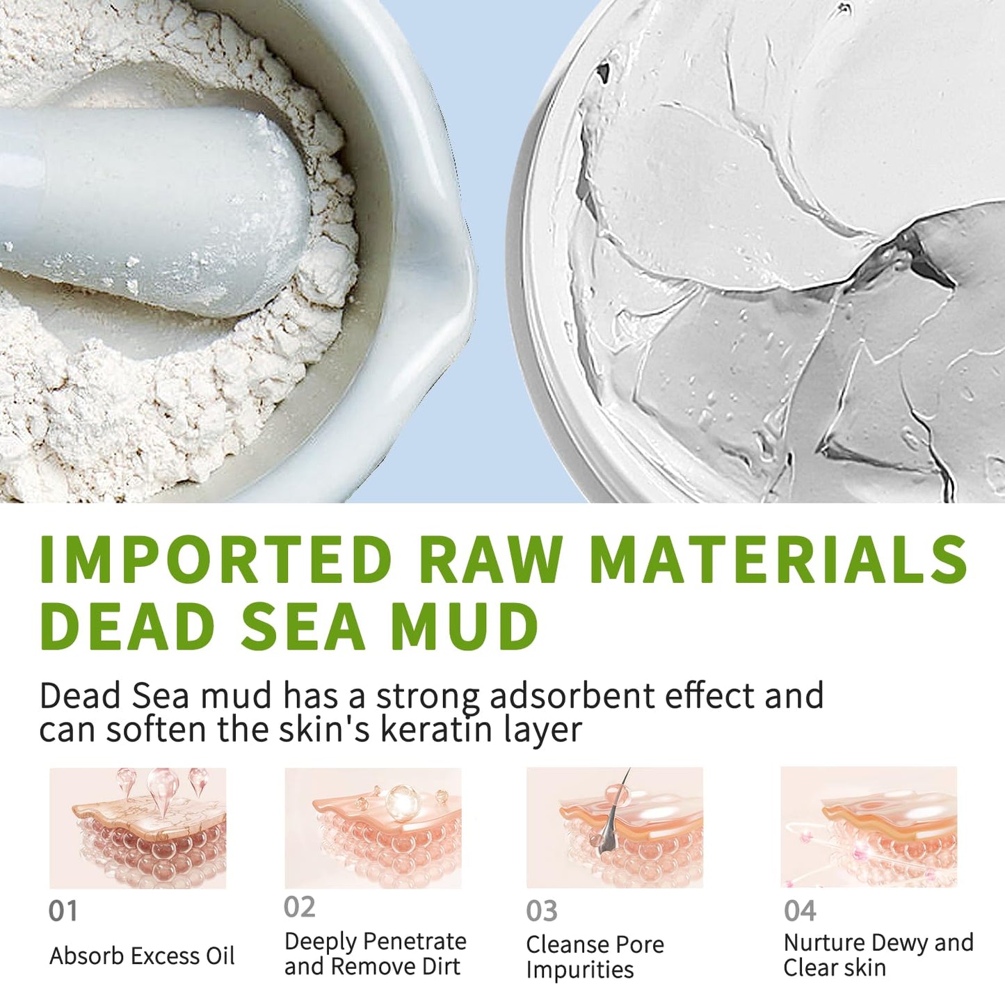 Bentonite Clay Mask, Valentines Gifts for Women Her, Deep Cleansing Facial Mask, Clay Face Mask Skin Care with Kaolin Clay and Aloe for Dull Skins Hydrating (white)