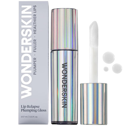 Wonderskin Lip Relapse Plumping Gloss – Lip Plumper Gloss for Fuller-Looking Lips with Hydrating, Non-Sticky, High-Shine Finish
