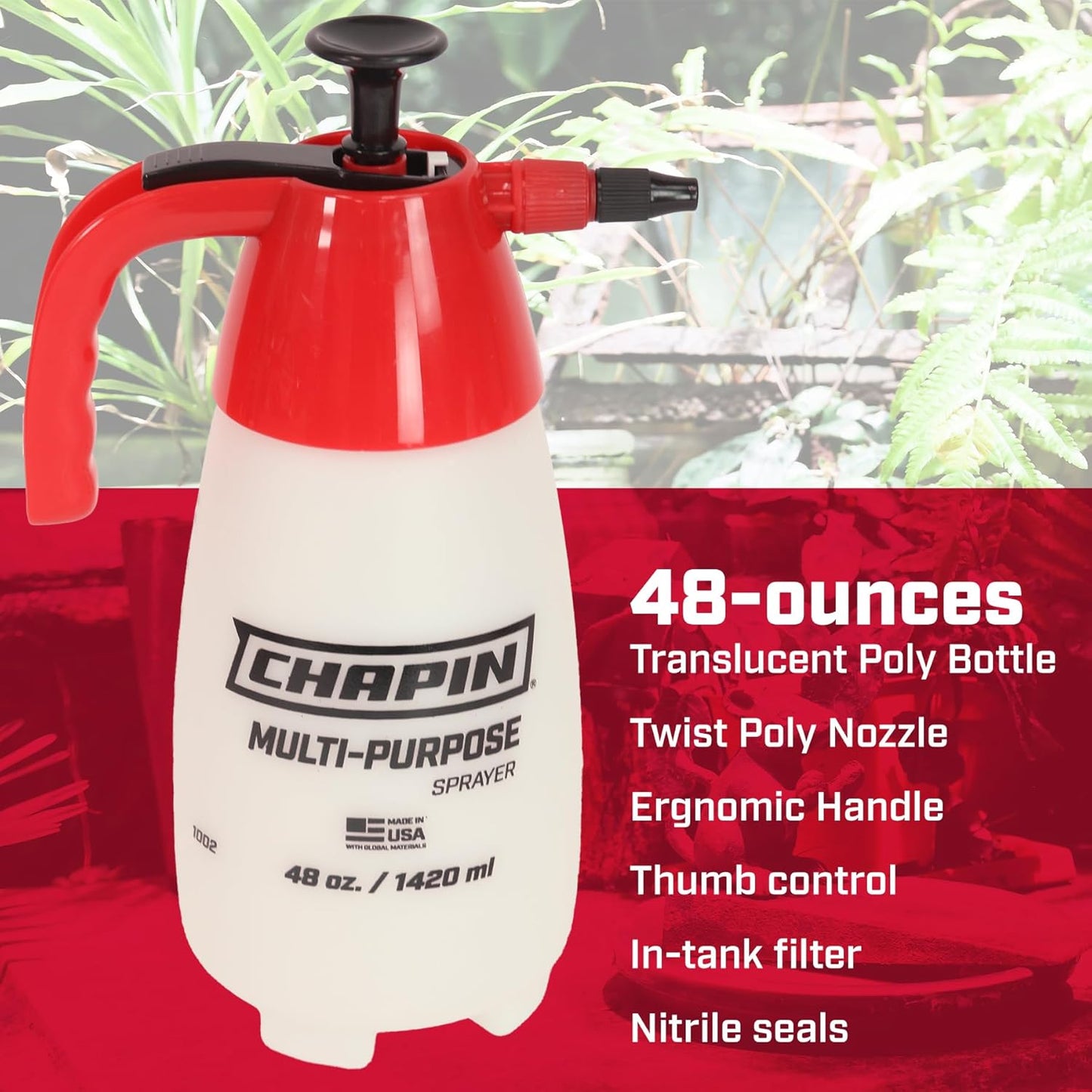 Chapin International 10022: Value Pack, 2-Pack, 48-Ounce Handheld Multi-Purpose Pump Sprayer for Fertilizers, Herbicides and Pesticides