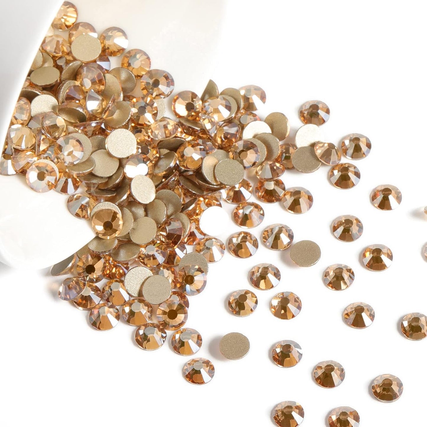 Beadsland 288 Pieces Flat Back Crystal Rhinestones Round Gems,Golden Shadow,SS30,6.3-6.5mm