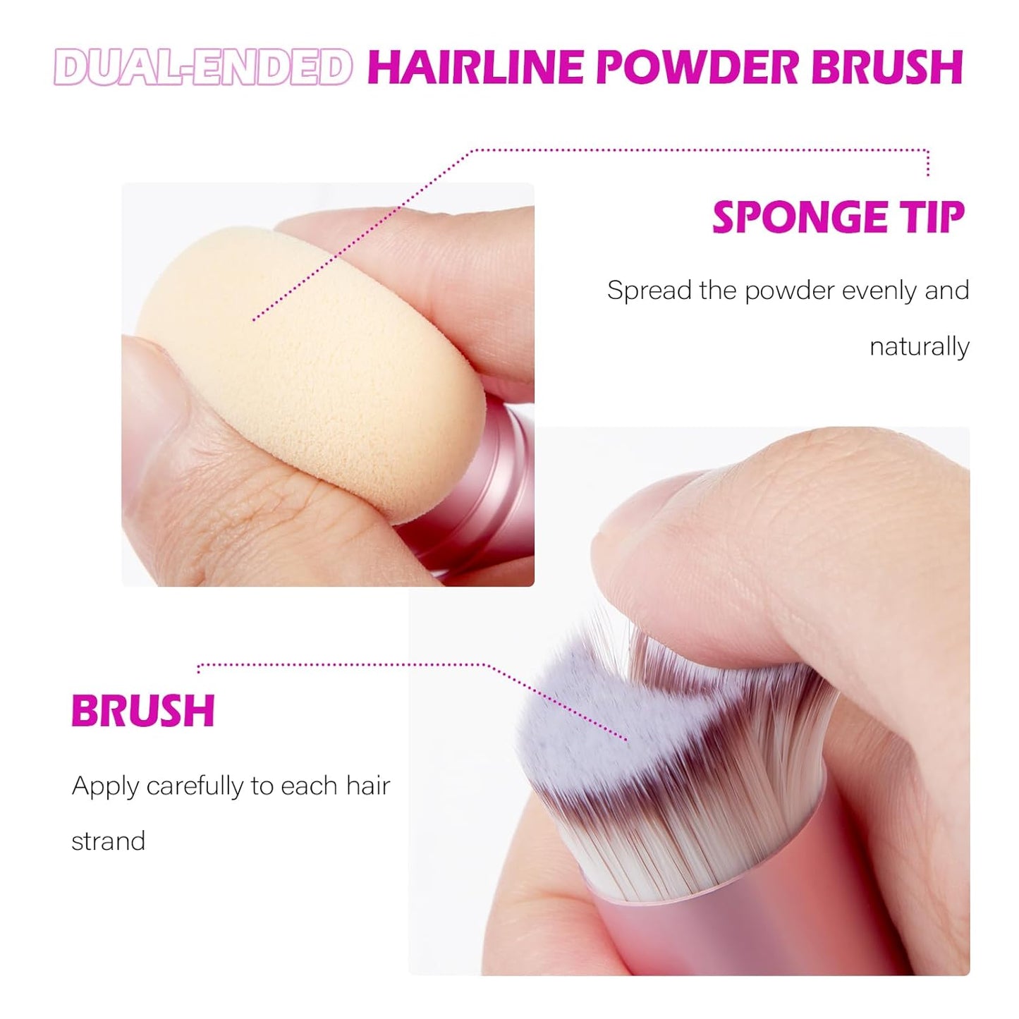 Acomler Root Touch Up Hair Color, Instant Root Cover Up, Black Hairline Powder, Gray Hair Cover Up Hair Fibers for Thinning, Hair Powder for Women Men Includes Makeup Brush (Black, 0.42oz)