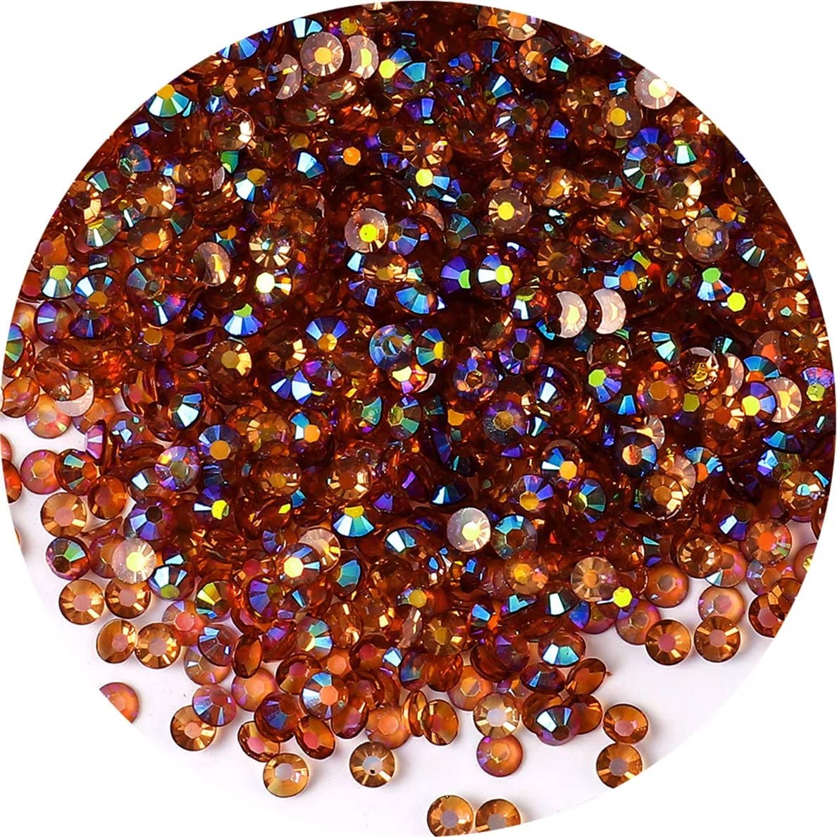 720 Pcs SS30 6mm AB Flatback Rhinestones for Nails Art Crafts Transparent Glitter Round Gems Coffees DIY Clothes Shoes(Clear Yellow Coffee AB)