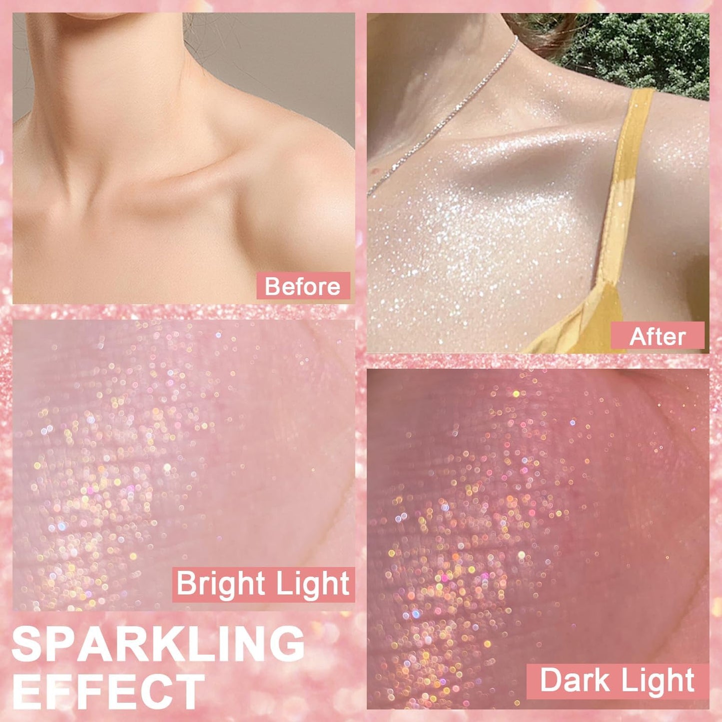 Hair and Body Glitter Spray, Holographic Glitter Highlighter Powder, Hairspray for Clothes, Face Body Shiny Glitter, Loose Shimmer Hairspray Festival Rave Prom Accessories, 2.11 Fl Oz (Rainy-Rainbow)