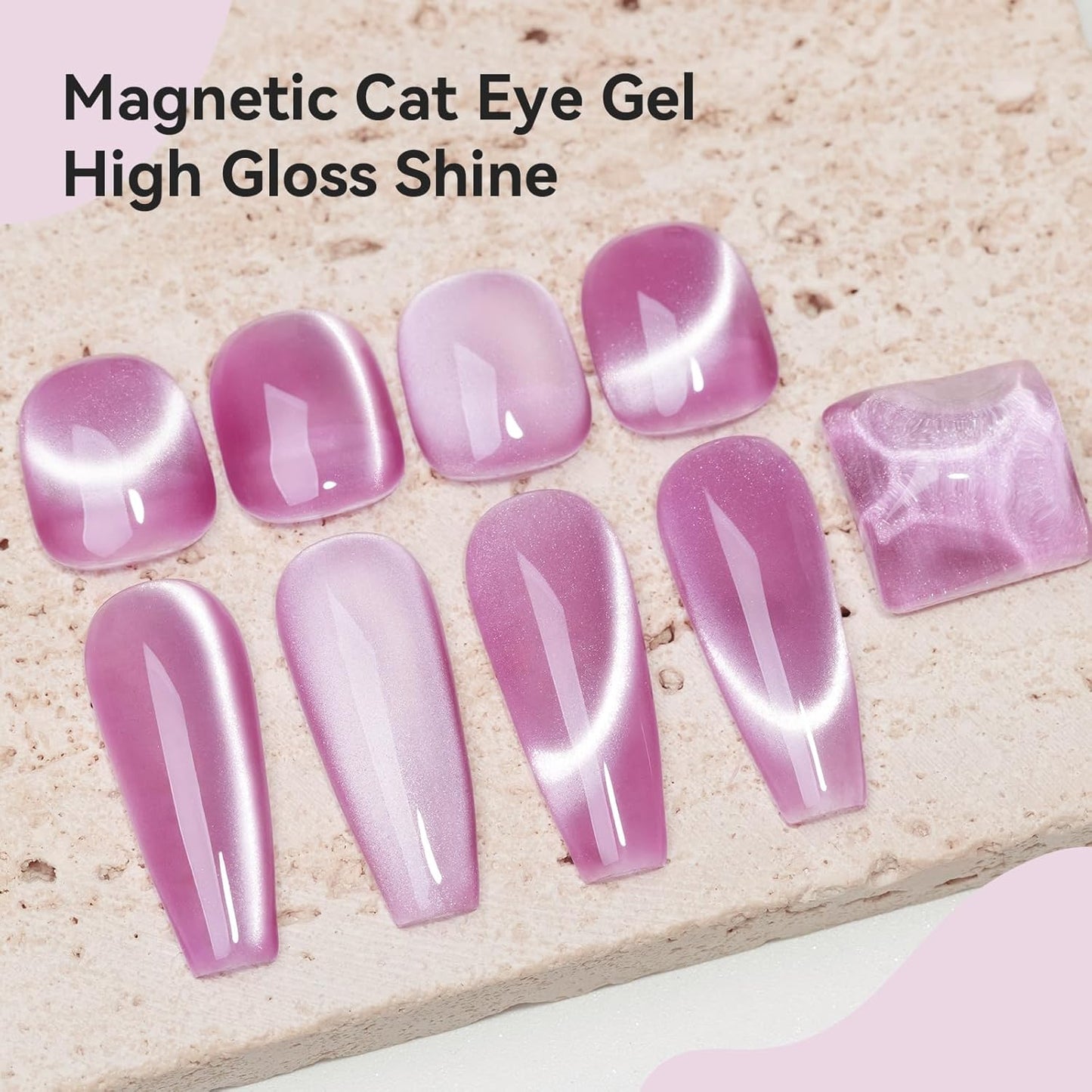 Cat Eye Gel Polish Moonlight 12ML, Magnetic Cateye Shiny Holographic Nail Polish for Nail Art 1PCS