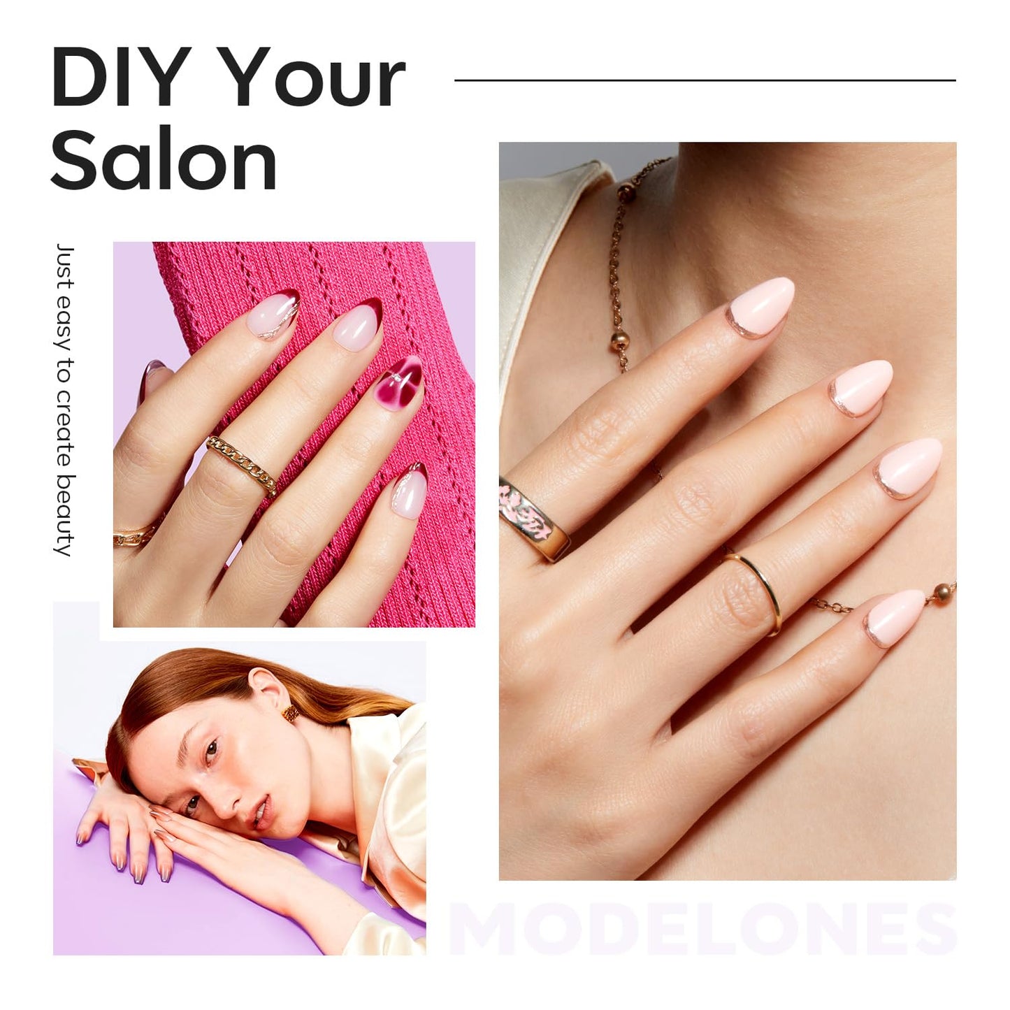 Modelones Extra Short Almond Fake Nail Tips - 510Pcs Gel Tips Pre-shaped Half Matte Full Cover Clear Acrylic Gel Kit False Press on Nails for Extension DIY Salon 15Sizes