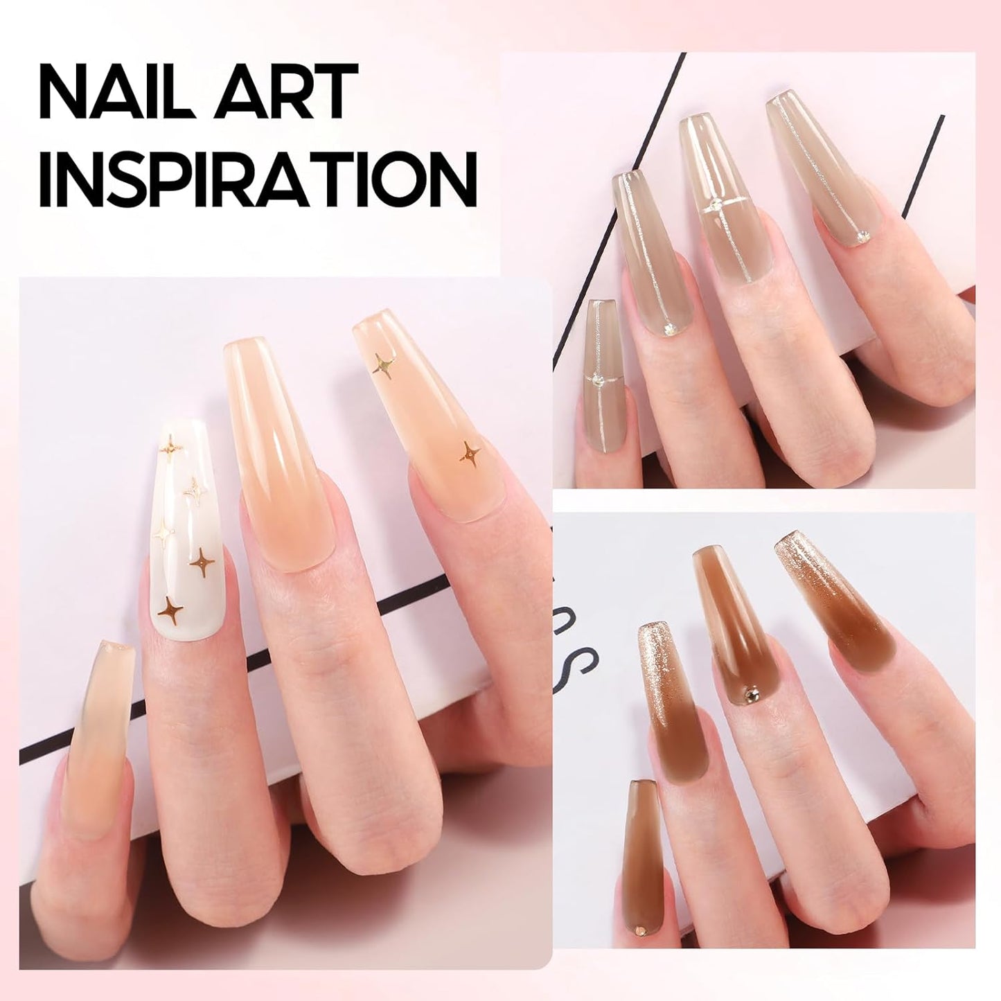 COSCELIA Poly Nail Gel Kit Starter Kit 18pcs 16ML Poly Nail Extension Gel without Lamp for Beginners with Everything Nail Thickening Solutions Matte Top Coat Fall Colors DIY Gifts for Women