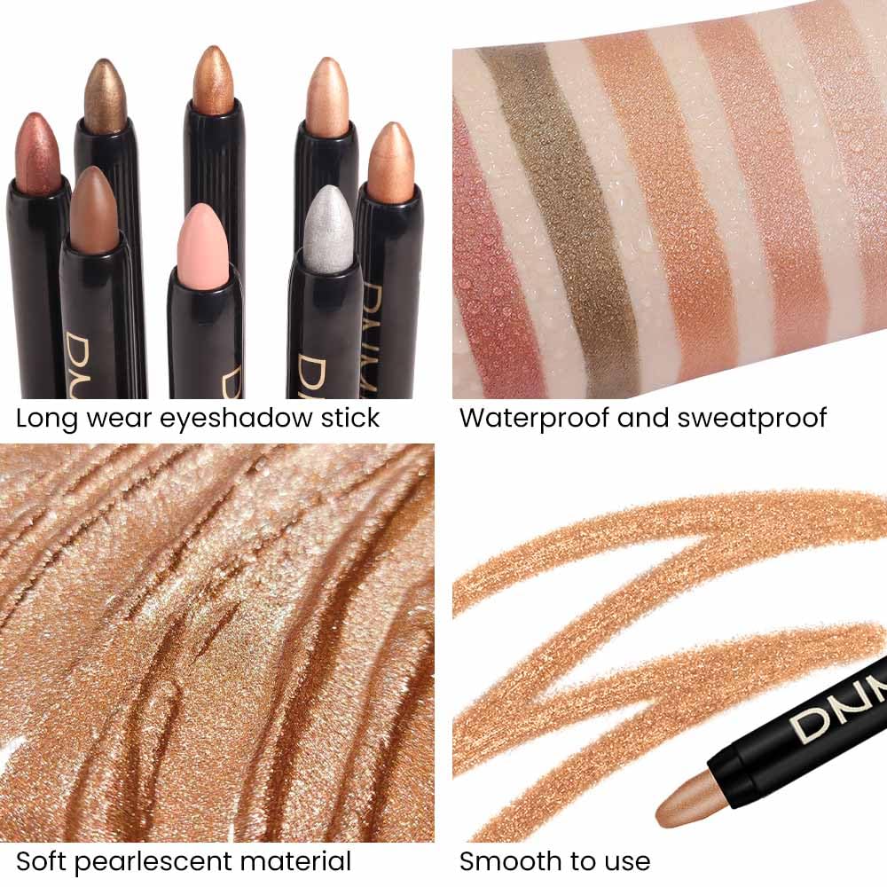 Kaely 8Pcs Cream Eye Shadow Sticks Set, Matte Shimmer Eyeliner Pencil Eyeshadow Palette Makeup, Eye Highlighter Brightener Stick for Older Women Waterproof Pigmented, sombras para ojos 05