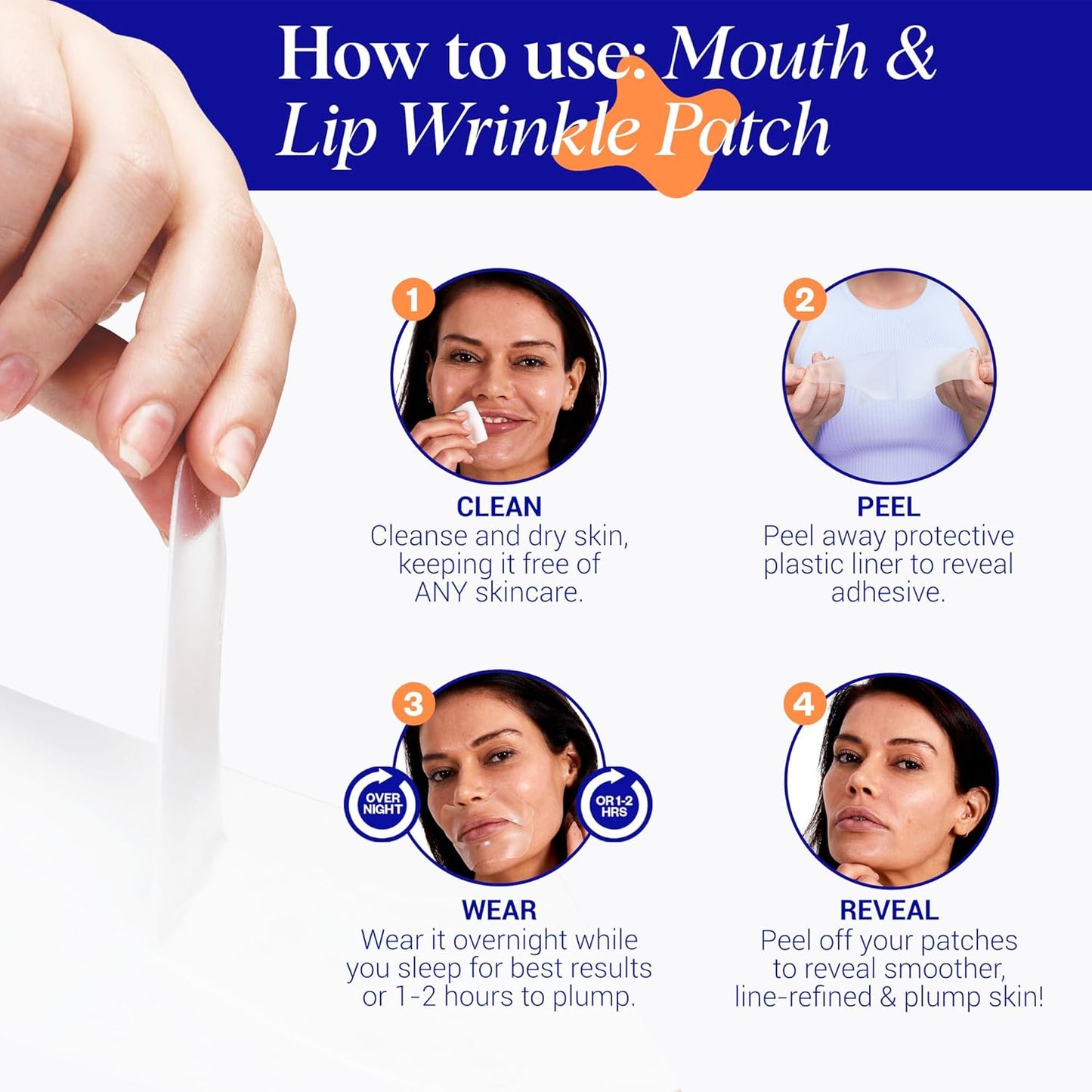 Wrinkles Schminkles Mouth & Lip Wrinkle Patch - Reusable Silicone Smoothing Pads for Noticeable Wrinkle Reduction - Lip Wrinkle Prevention for Youthful, Smooth Skin (2 Pack)