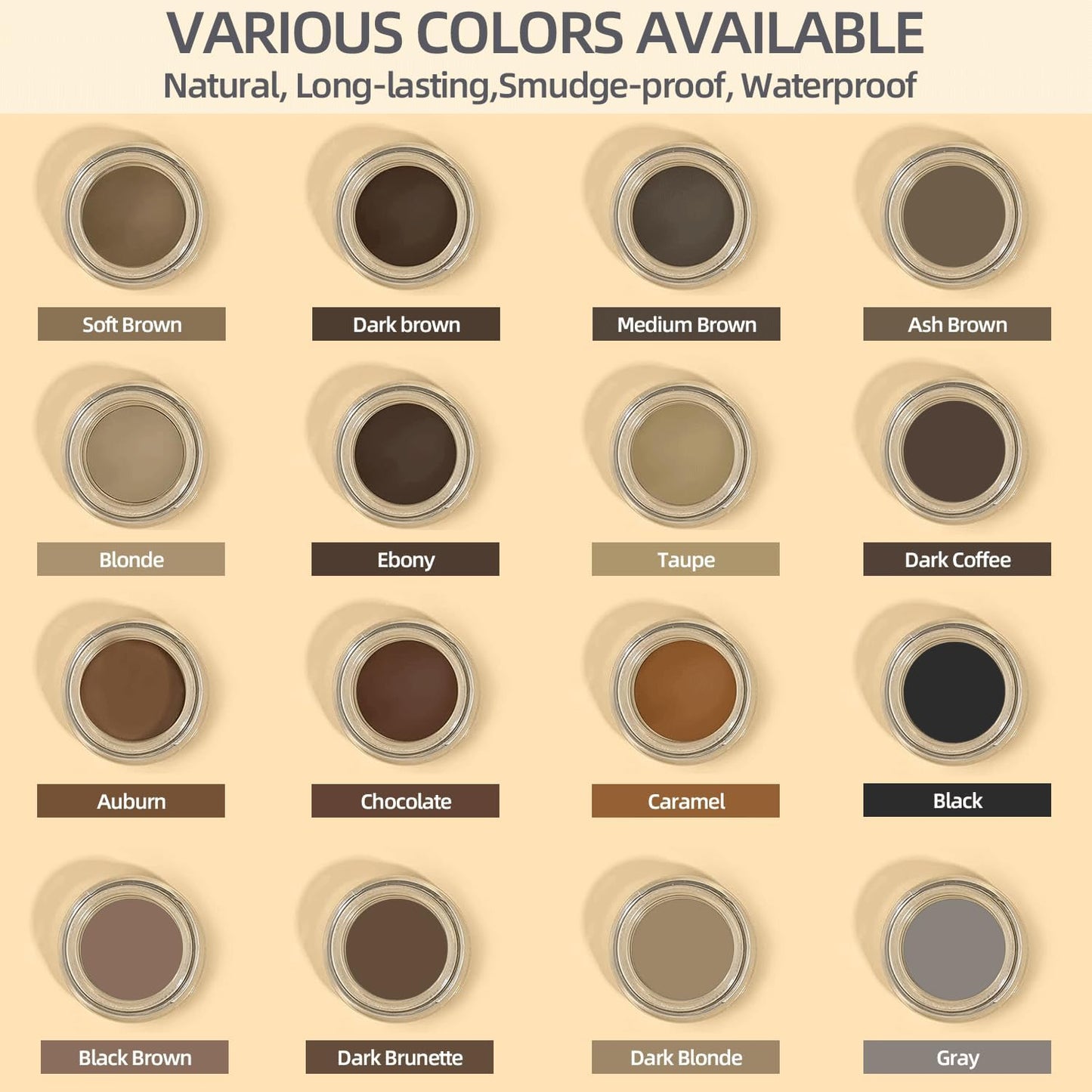 Eyebrow Pomade - Waterproof Brow Pomade for Long-lasting Results,Smudge Proof and Sweat Resistant Formula,Natural Eyebrow Makeup for All Skin Types and Tones - Light Brown