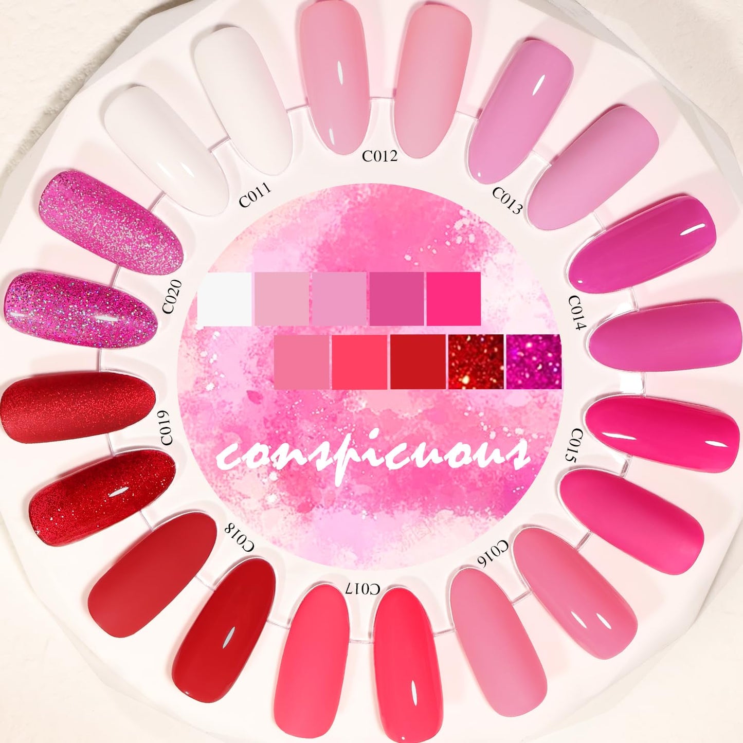 Pink Gel Nail Polish Set, Light/Hot Pink Cherry Blossom Strawberry All Seasons Soak Off Long Lasting Romantic 10 Colors Starter Kit DIY Home Gift for Girlfriend Woman Beginners